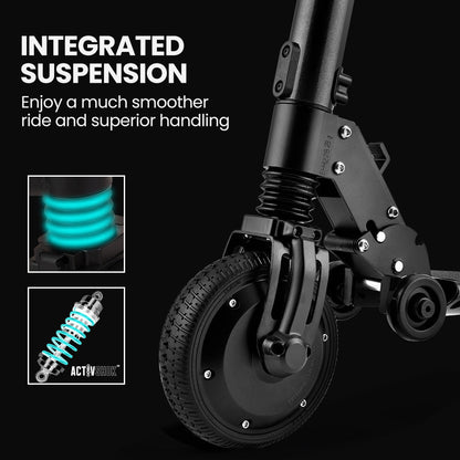 ALPHA Peak 300W 10Ah Electric Scooter, Suspension, for Adults or Teens, Black.