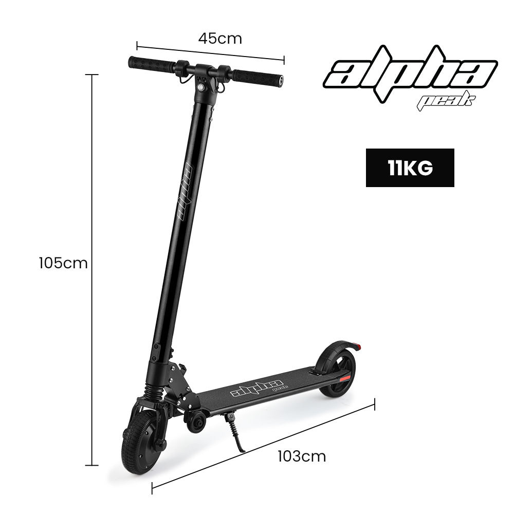 ALPHA Peak 300W 10Ah Electric Scooter, Suspension, for Adults or Teens, Black.
