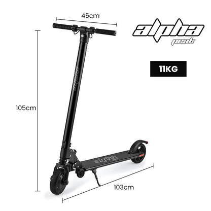 ALPHA Peak 300W 10Ah Electric Scooter, Suspension, for Adults or Teens, Black.
