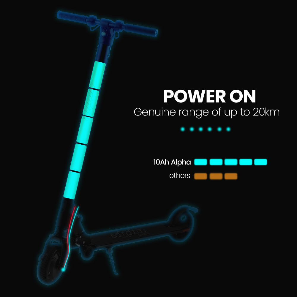 ALPHA Peak 300W 10Ah Electric Scooter, Suspension, for Adults or Teens, Black.
