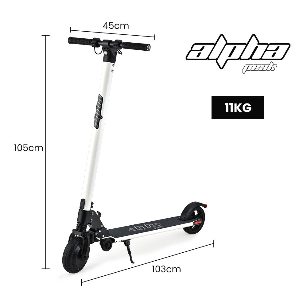 ALPHA Peak 300W 10Ah Electric Scooter, Suspension, for Adults or Teens, Black.