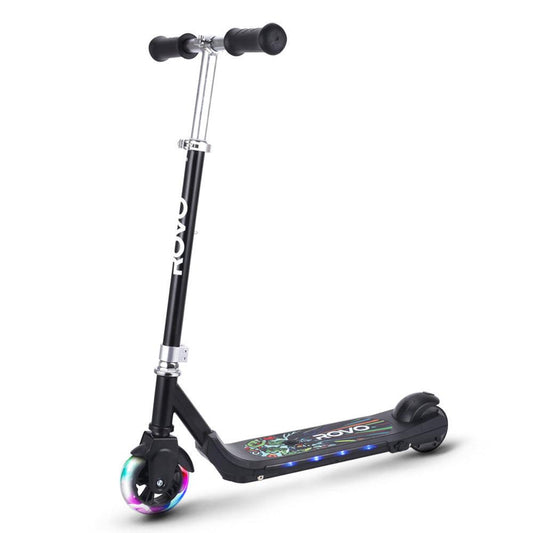 ROVO KIDS WhizKid Electric Scooter, Ages 5-11, Adjustable Height, AU Compliant, Lithium Battery, Brushless Motor, Black.