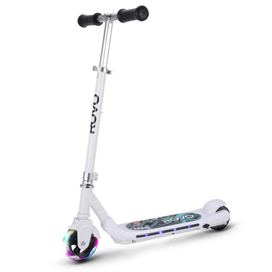 ROVO KIDS WhizKid Electric Scooter, Ages 5-11, Adjustable Height, AU Compliant, Lithium Battery, Brushless Motor, White.