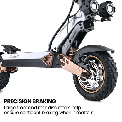 VALK Ego 8 Electric Scooter, Powerful, AU Compliant, 48V 13Ah, 55km Max Range, eScooter for Adults, Foldable, Off Road, Black/Bronze