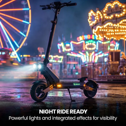VALK Ego 8 Electric Scooter, Powerful, AU Compliant, 48V 13Ah, 55km Max Range, eScooter for Adults, Foldable, Off Road, Black/Bronze