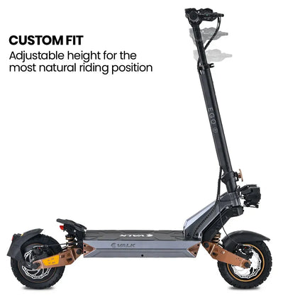 VALK Ego 8 Electric Scooter, Powerful, AU Compliant, 48V 13Ah, 55km Max Range, eScooter for Adults, Foldable, Off Road, Black/Bronze