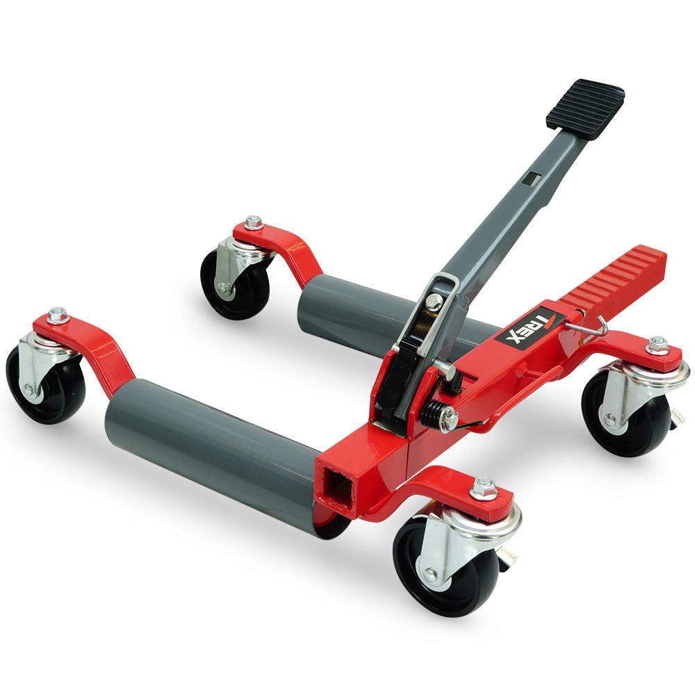 T-REX 590kg Vehicle Positioning Jack, Mechanical Ratcheting Foot Pedal Wheel Dolly For Auto Car Moving.