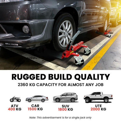 T-REX 590kg Vehicle Positioning Jack, Mechanical Ratcheting Foot Pedal Wheel Dolly For Auto Car Moving.