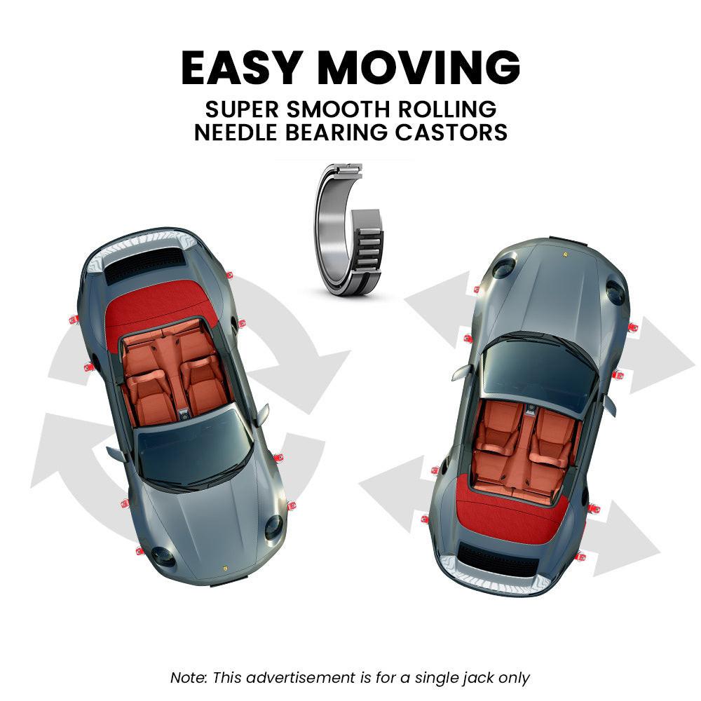 T-REX 590kg Vehicle Positioning Jack, Mechanical Ratcheting Foot Pedal Wheel Dolly For Auto Car Moving.