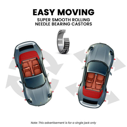 T-REX 590kg Vehicle Positioning Jack, Mechanical Ratcheting Foot Pedal Wheel Dolly For Auto Car Moving.