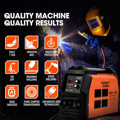 ROSSI 140A MIG/MAG/MMA/ARC/TIG Multi-Purpose Welder MIG-140, Flux/Solid Wire/CO2 Or Argon Gas.