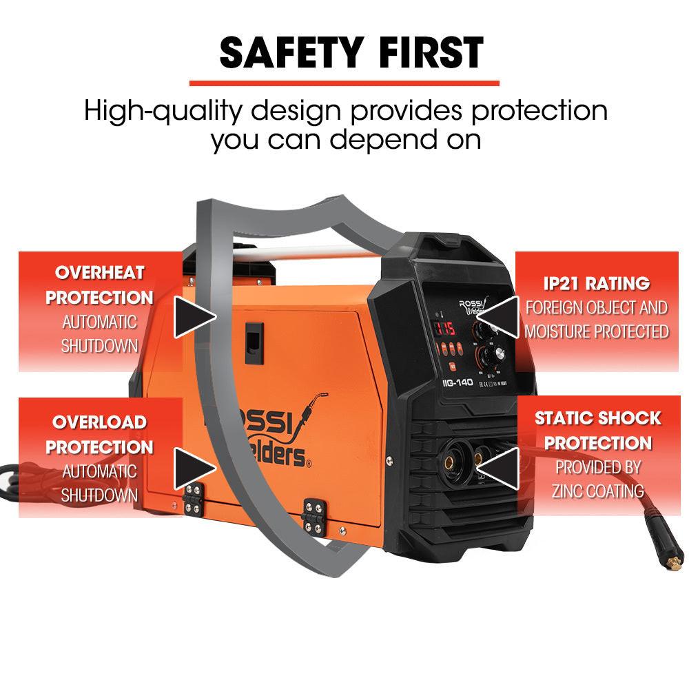 ROSSI 140A MIG/MAG/MMA/ARC/TIG Multi-Purpose Welder MIG-140, Flux/Solid Wire/CO2 Or Argon Gas.
