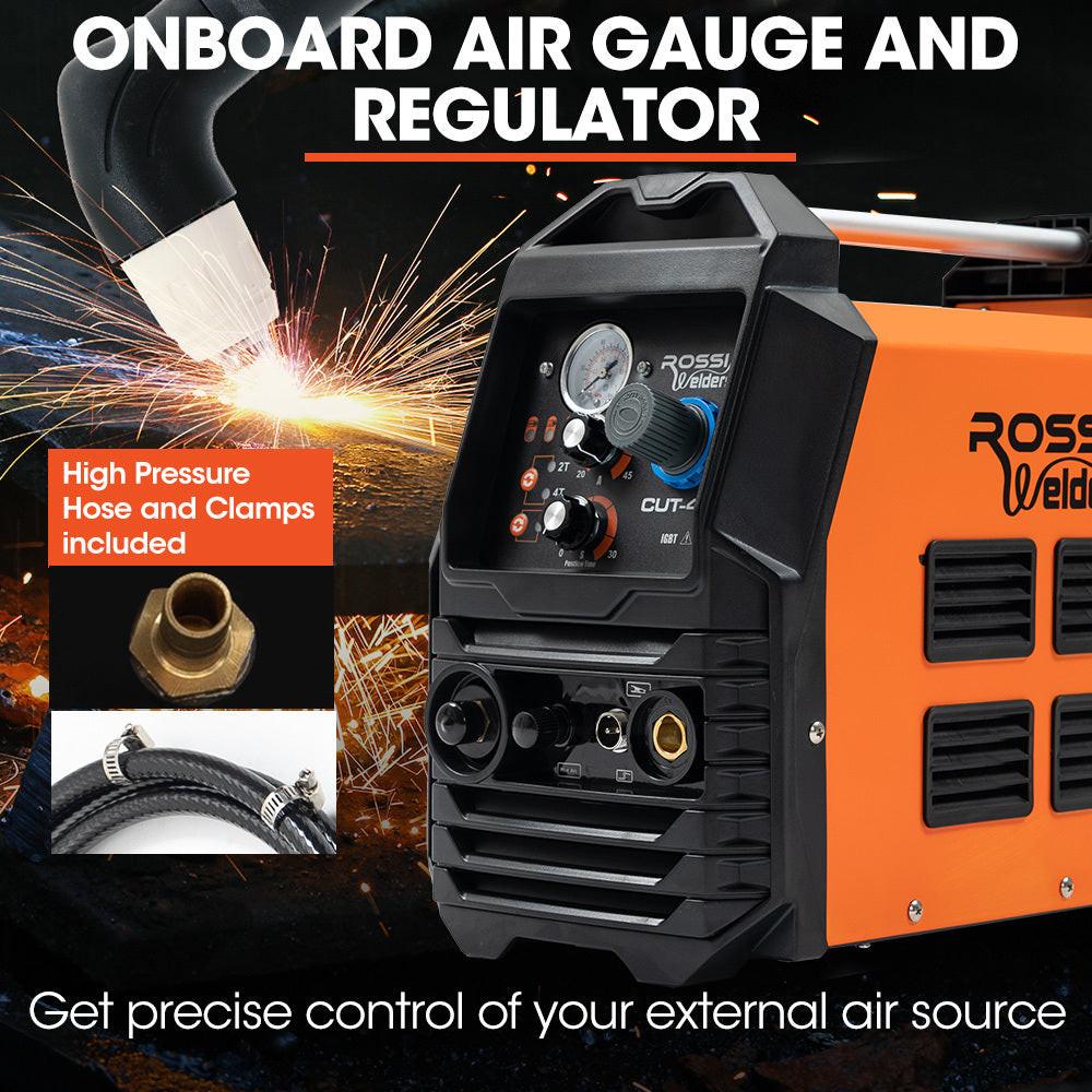 ROSSI 45A Plasma Cutter, Non-Touch Pilot ARC for Easy Cuts of Painted or Rusty Metals, DC Inverter Cutting Machine.