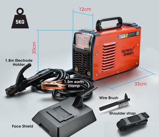 ROSSI 250 Amp Stick Welder, Portable Arc MMA Inverter Welding Machine, 15A Plug.