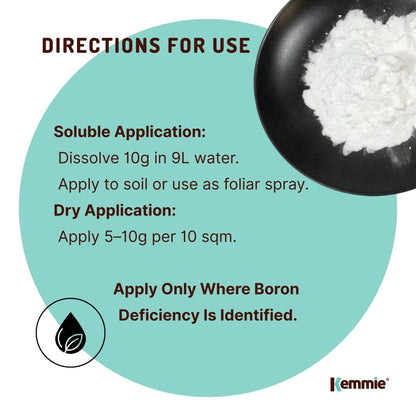 Kemmie 20Kg Boric Acid Powder 99.9% Pure - Soluble Orthoboric Acid H3BO3