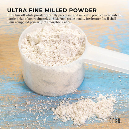 Orku 10Kg Fine Diatomaceous Earth - Food Grade FCC Fossil Shell Flour Powder