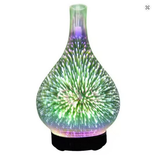 Essential Oil Aroma Diffuser - Mirror 3D Fireworks USB Aromatherapy Mist Humidifier.