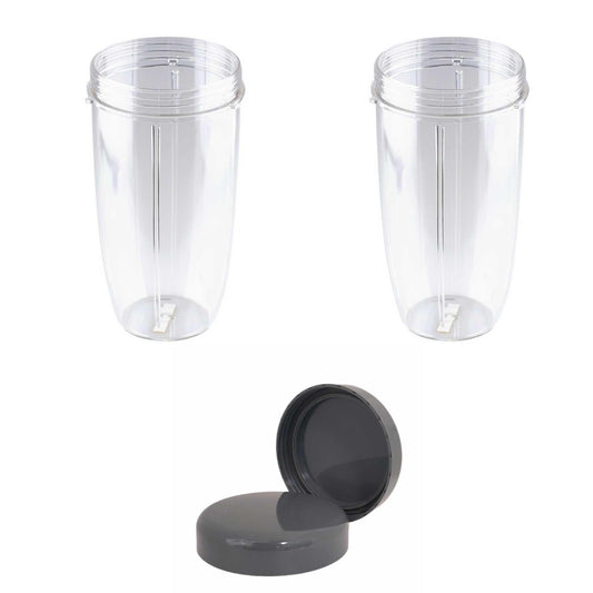 For Nutribullet 2 Tall Cups + 2 Stay Fresh Lid For Nutri 600 and 900 Models.