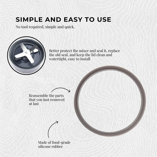 3x For Nutribullet Gasket Seals Grey Ring For 900W - Most 600W 1200W Blade.
