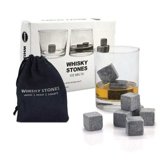 Whiskey Stones Ice Melts - 9 Reusable Natural Marble Chilling Scotch Rocks Cubes.