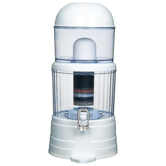 14L Benchtop 8 Stage Water Filter - Ceramic Carbon Mineral Stone Silica Purifier.
