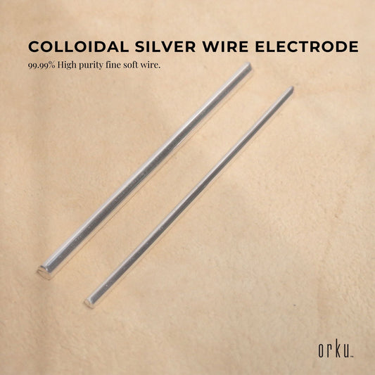 2x 7" Silver Rods 12 Gauge 99.99% High Purity Fine Soft Wire Colloidal Electrode.