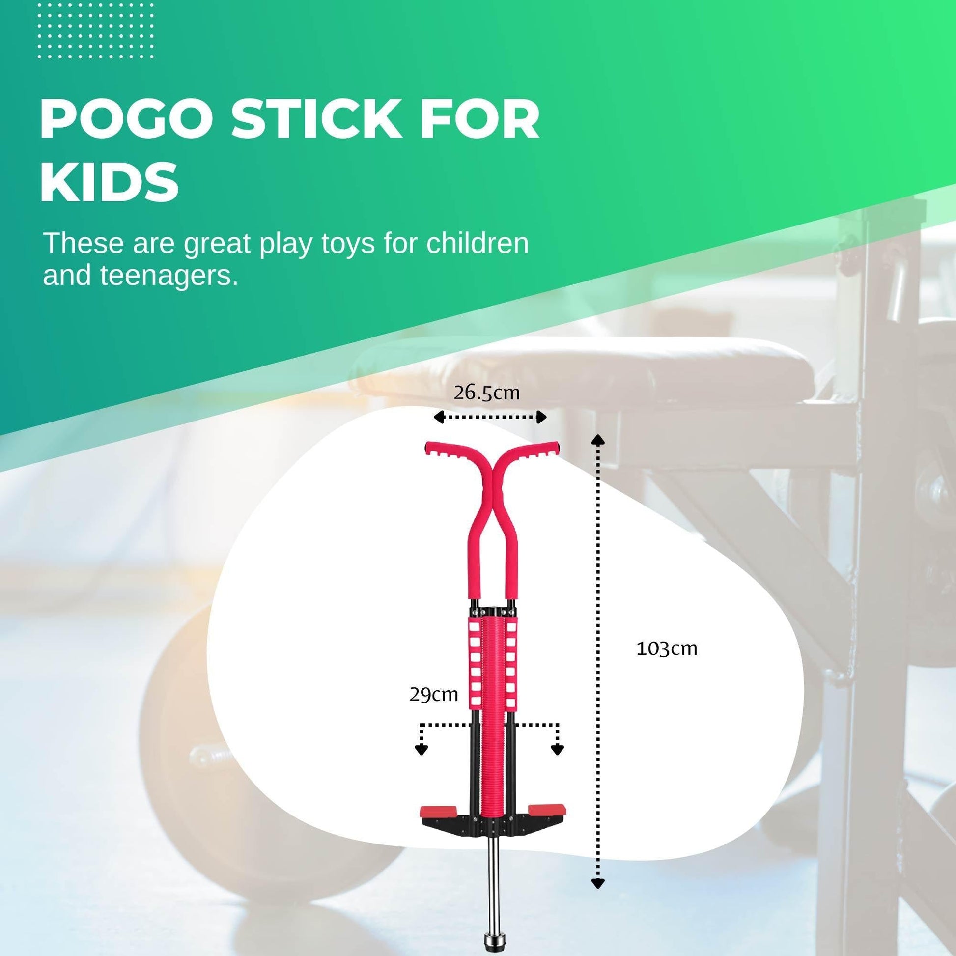 Red Pogo Stick Kids - Childrens Jumping Jackhammer Exercise Hopper Toy.