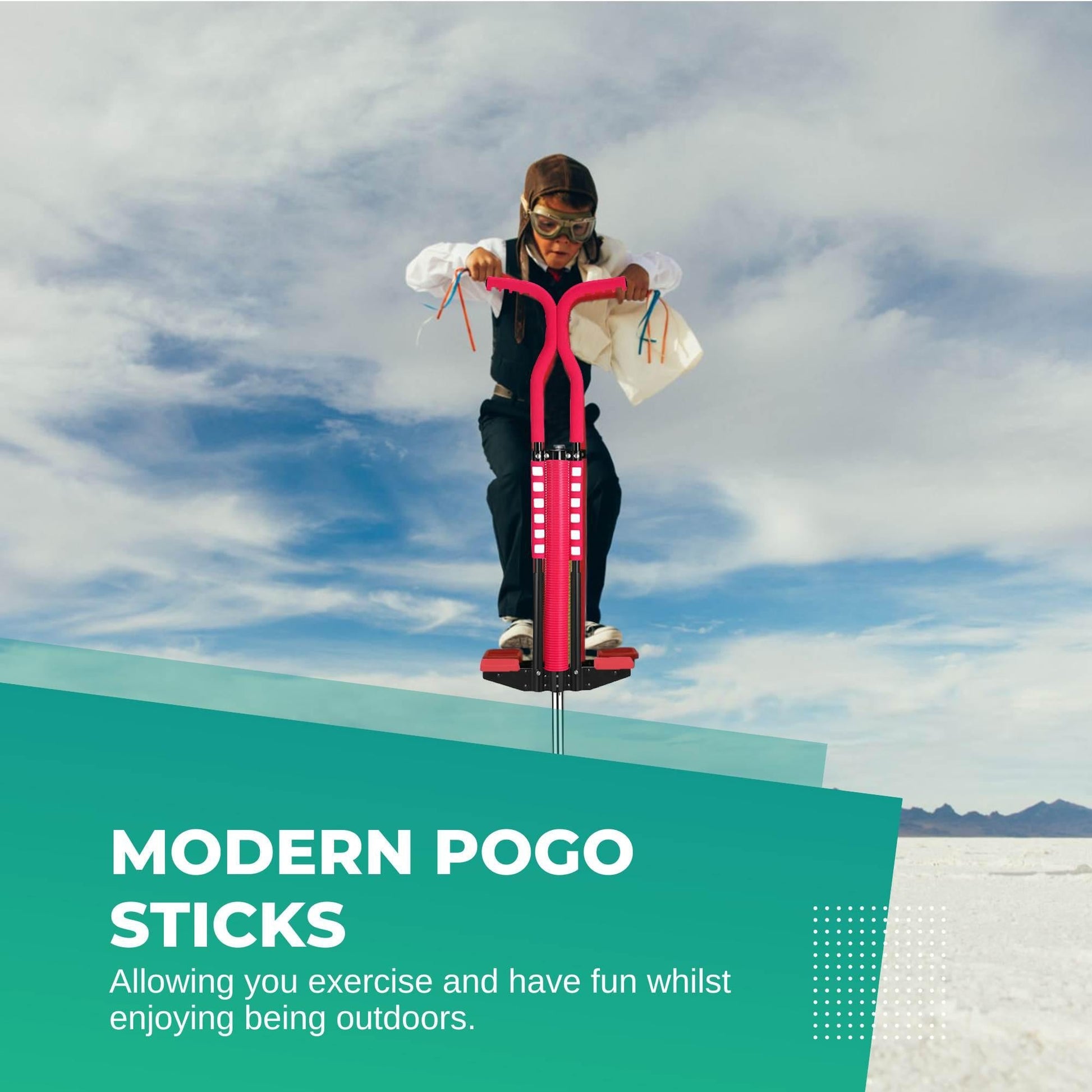 Red Pogo Stick Kids - Childrens Jumping Jackhammer Exercise Hopper Toy.