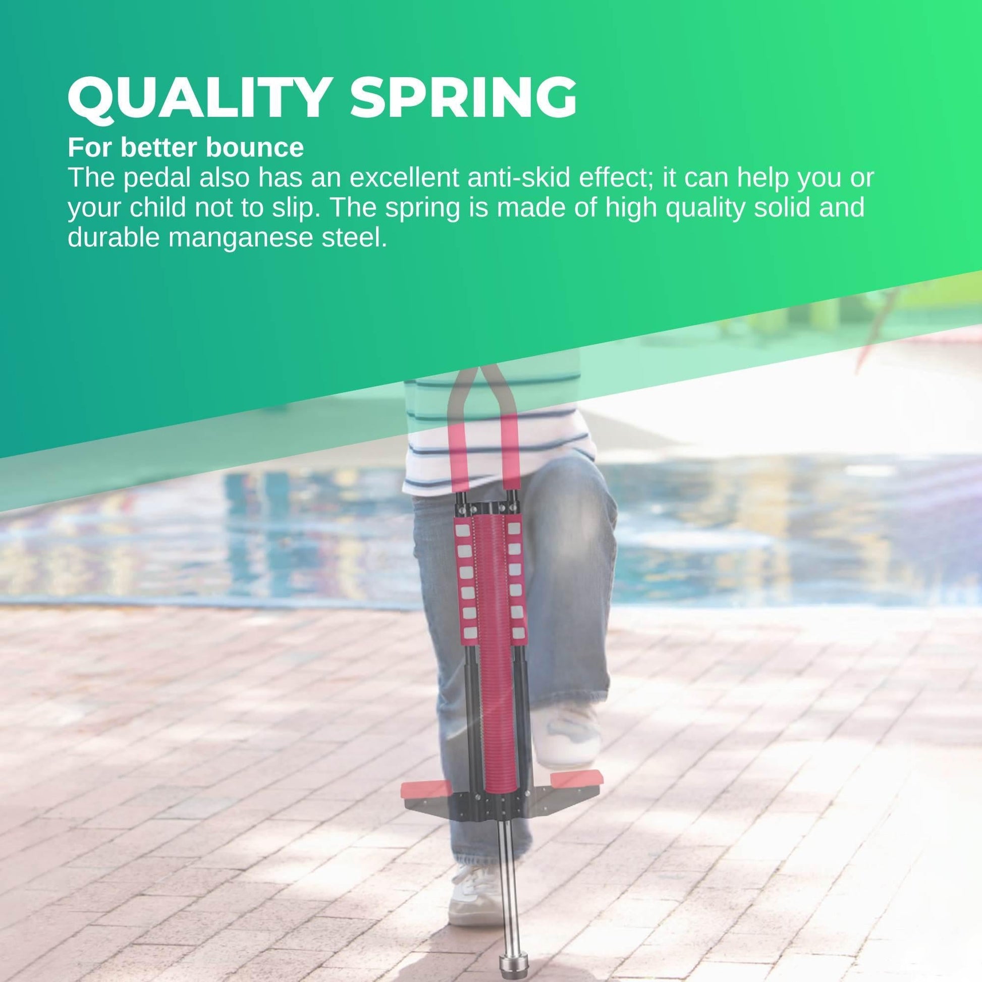 Red Pogo Stick Kids - Childrens Jumping Jackhammer Exercise Hopper Toy.