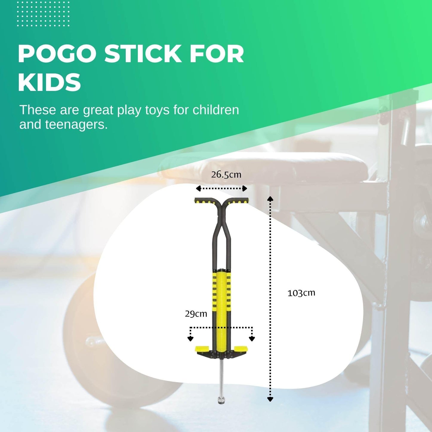 Black and Yellow Pogo Stick - Children's Large Jumping Jackhammer Toy.