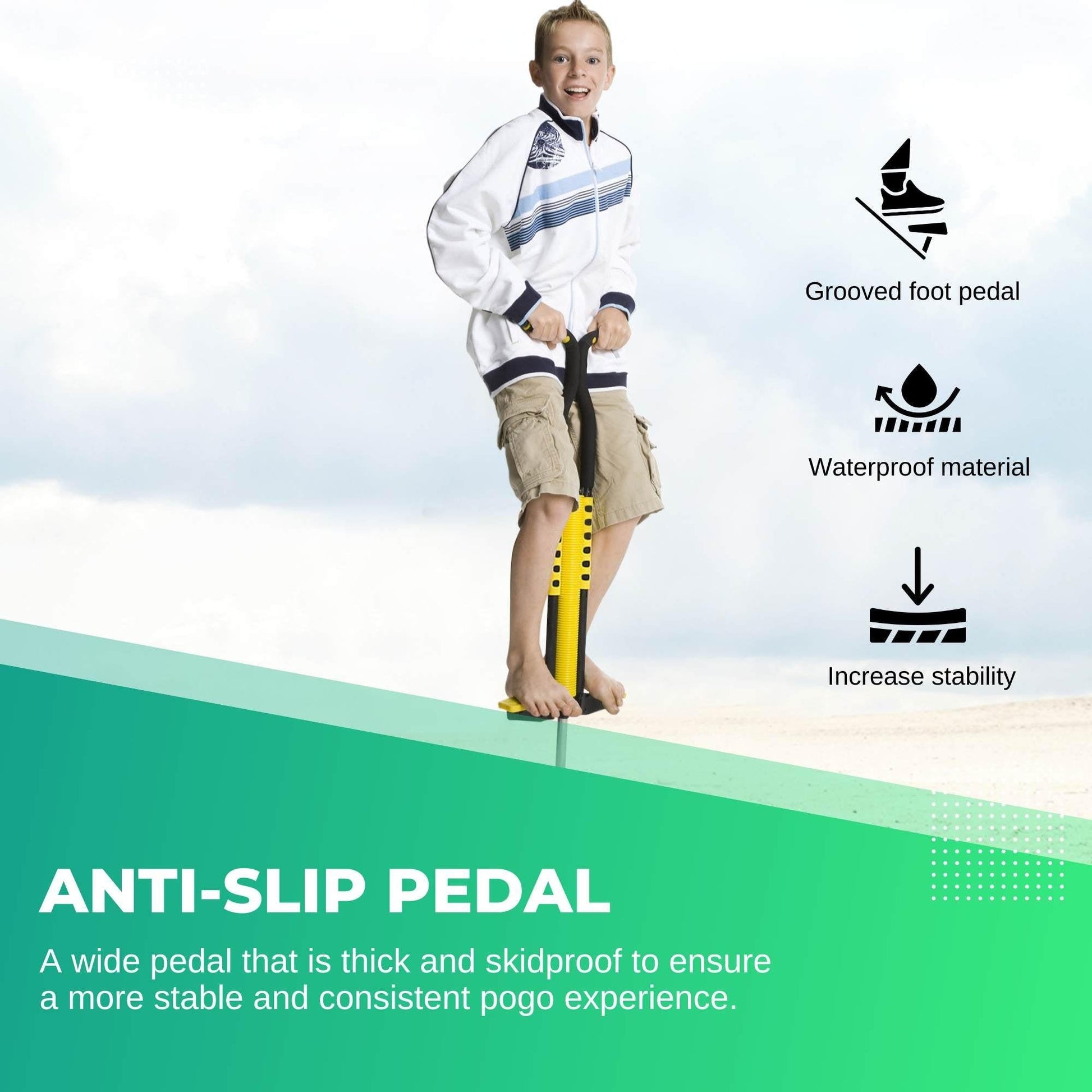 Black and Yellow Pogo Stick - Children's Large Jumping Jackhammer Toy.