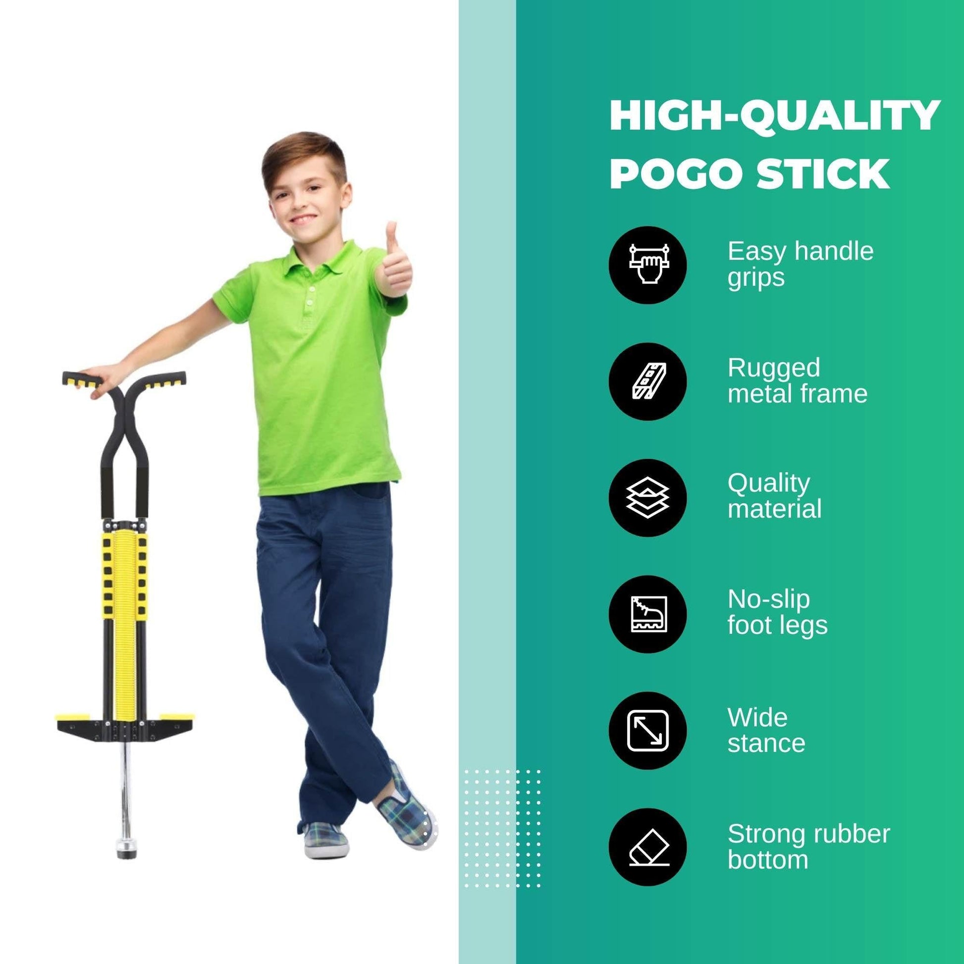 Black and Yellow Pogo Stick - Children's Large Jumping Jackhammer Toy.