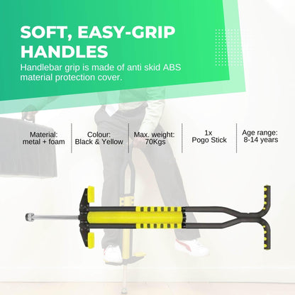 Black and Yellow Pogo Stick - Children's Large Jumping Jackhammer Toy.