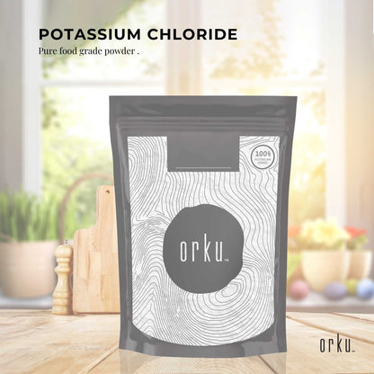 Orku 2Kg Potassium Chloride Powder (KCl) - Food Grade E508 Salt Substitute