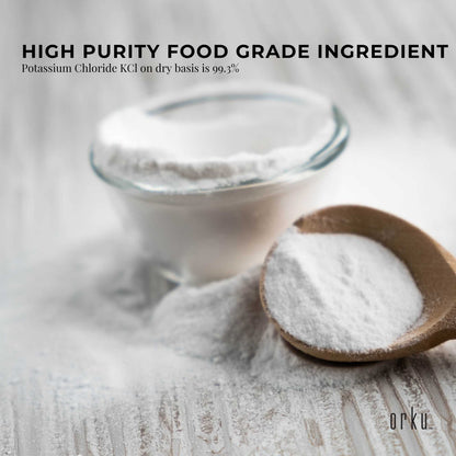 Orku 2Kg Potassium Chloride Powder (KCl) - Food Grade E508 Salt Substitute