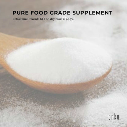 Orku 2Kg Potassium Chloride Powder (KCl) - Food Grade E508 Salt Substitute