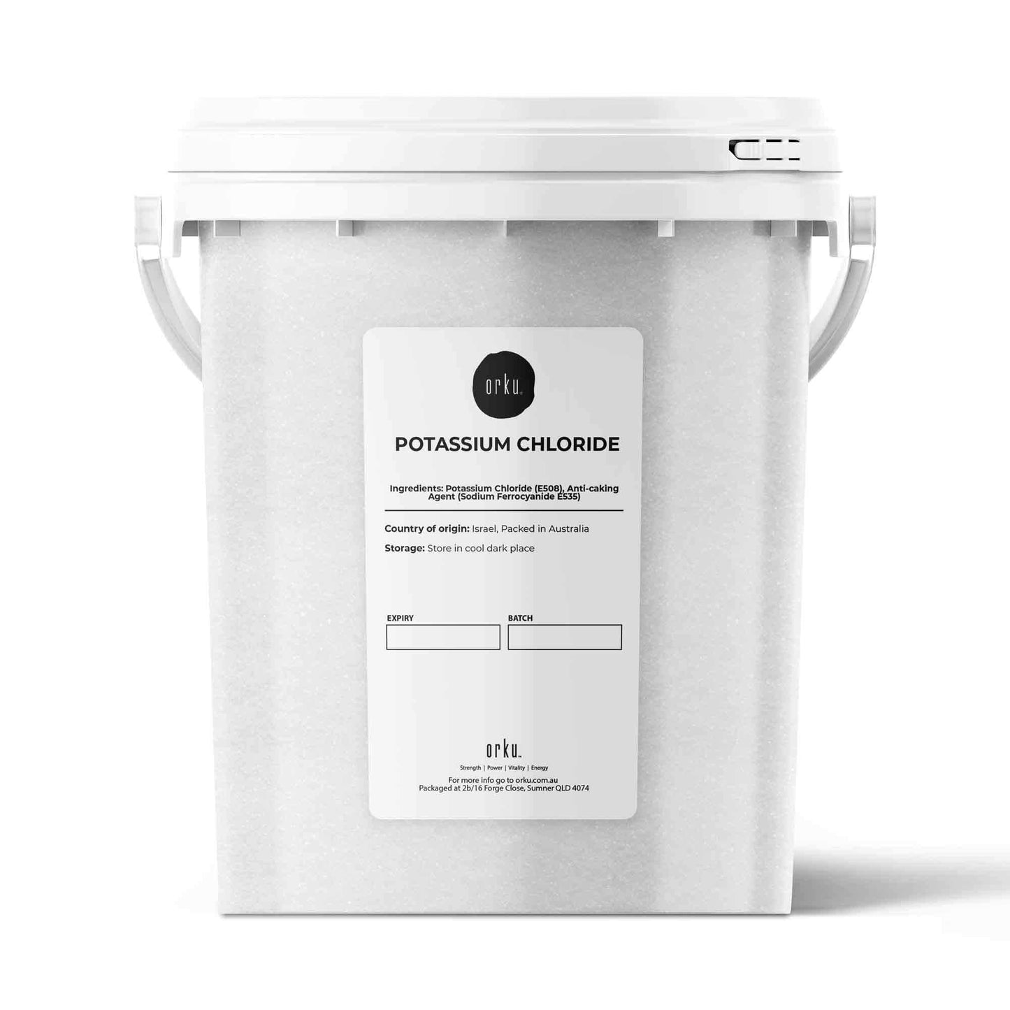 Orku 2Kg Potassium Chloride Powder (KCl) - Food Grade E508 Salt Substitute