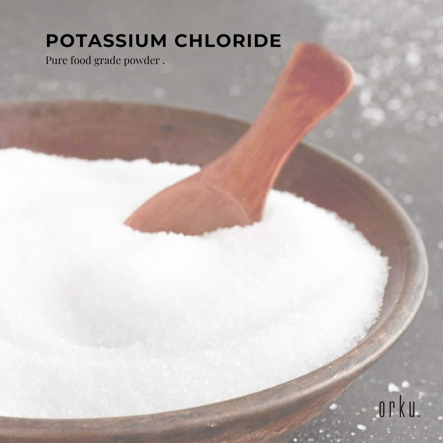 Orku 2Kg Potassium Chloride Powder (KCl) - Food Grade E508 Salt Substitute