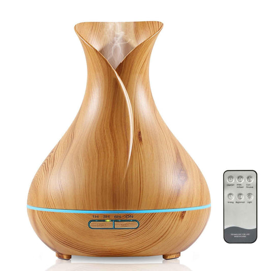 Essential Oil Aroma Diffuser Tulip Light Wood  -Ultrasonic Mist Humidifier.