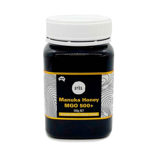 Orku 500g MGO 500+ Australian Manuka Honey - 100% Raw Natural Pure Jelly Bush.
