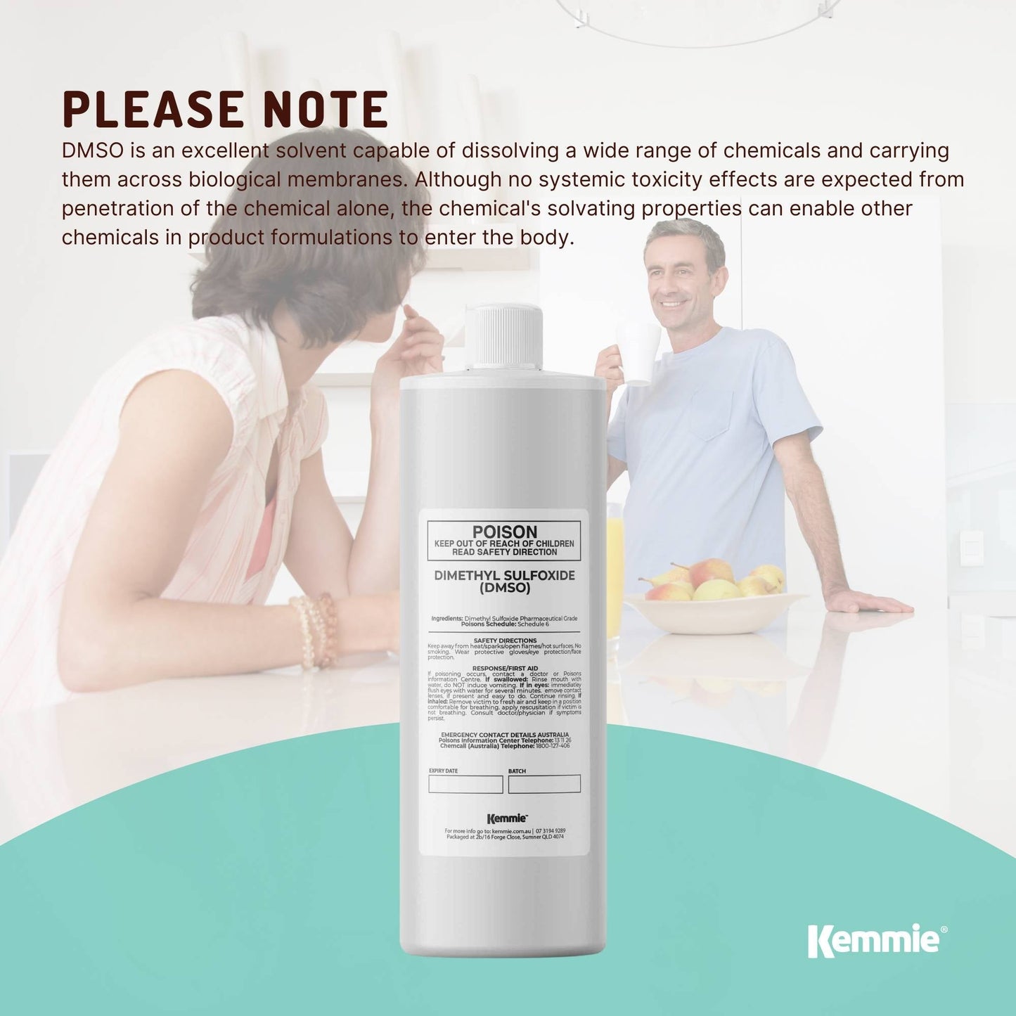 Kemmie 250ml DMSO Liquid 99.9% Pure - USP Grade Dimethyl Sulfoxide Solvent