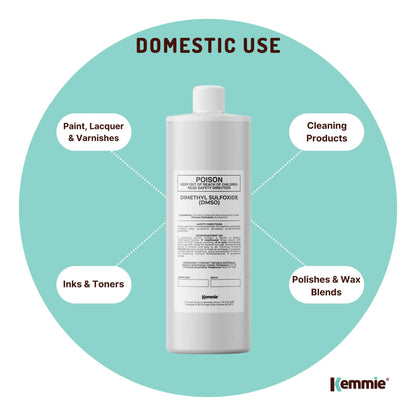 Kemmie 250ml DMSO Liquid 99.9% Pure - USP Grade Dimethyl Sulfoxide Solvent