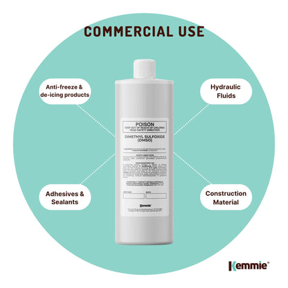 Kemmie 250ml DMSO Liquid 99.9% Pure - USP Grade Dimethyl Sulfoxide Solvent