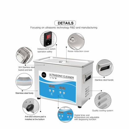 4.5L Digital Ultrasonic Cleaner - Ultra Sonic Bath Jewellery Cleaning.