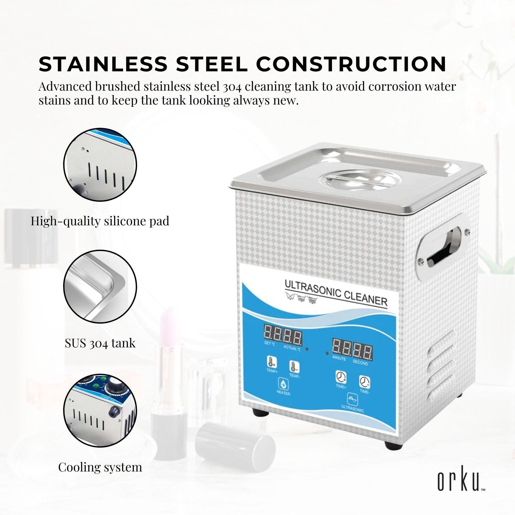 2L Digital Ultrasonic Cleaner Jewelry Ultra Sonic Bath Degas Parts Cleaning.