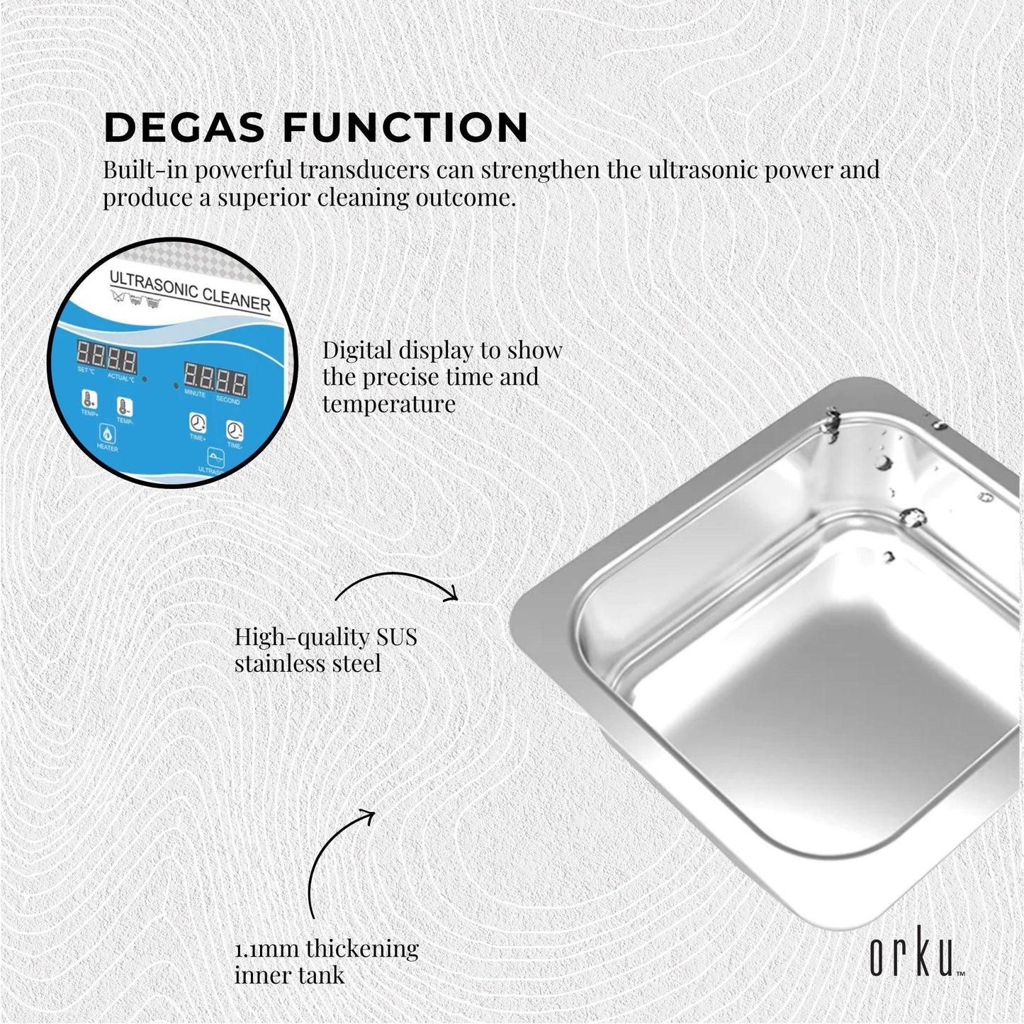 2L Digital Ultrasonic Cleaner Jewelry Ultra Sonic Bath Degas Parts Cleaning.