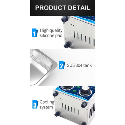 2L Digital Ultrasonic Cleaner Jewelry Ultra Sonic Bath Degas Parts Cleaning.