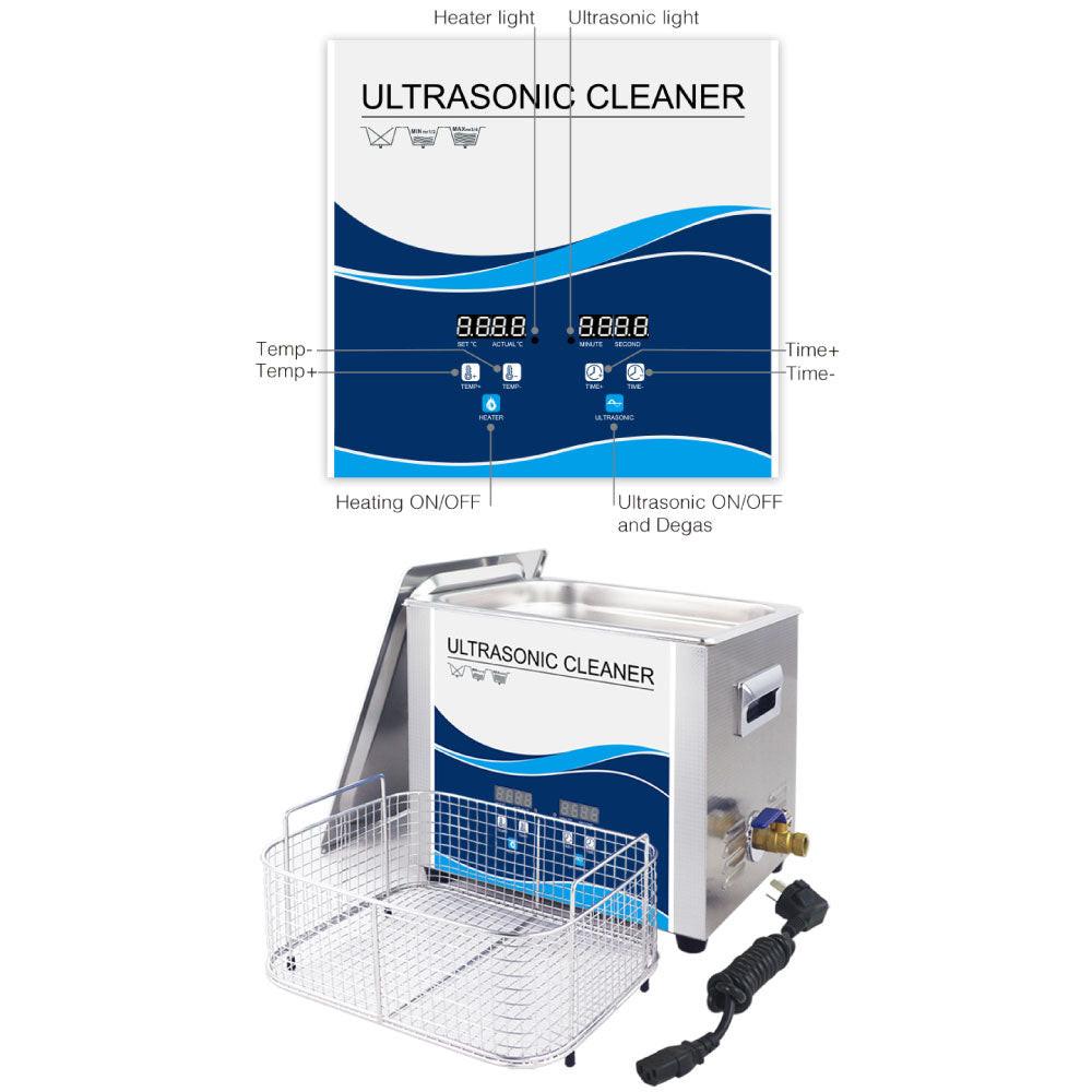 10L Digital Ultrasonic Cleaner Jewelry Ultra Sonic Bath Degas Parts Cleaning.