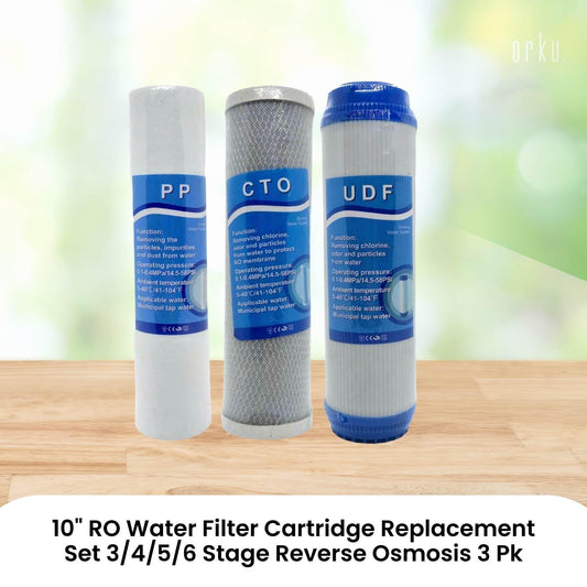 10" RO Water Filter Cartridge Replacement Set 3/4/5/6 Stage Reverse Osmosis 3 Pk.