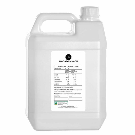 5L Orku Macadamia Nut Oil - Natural Cold Pressed Food Grade Pure Cooking Oils.